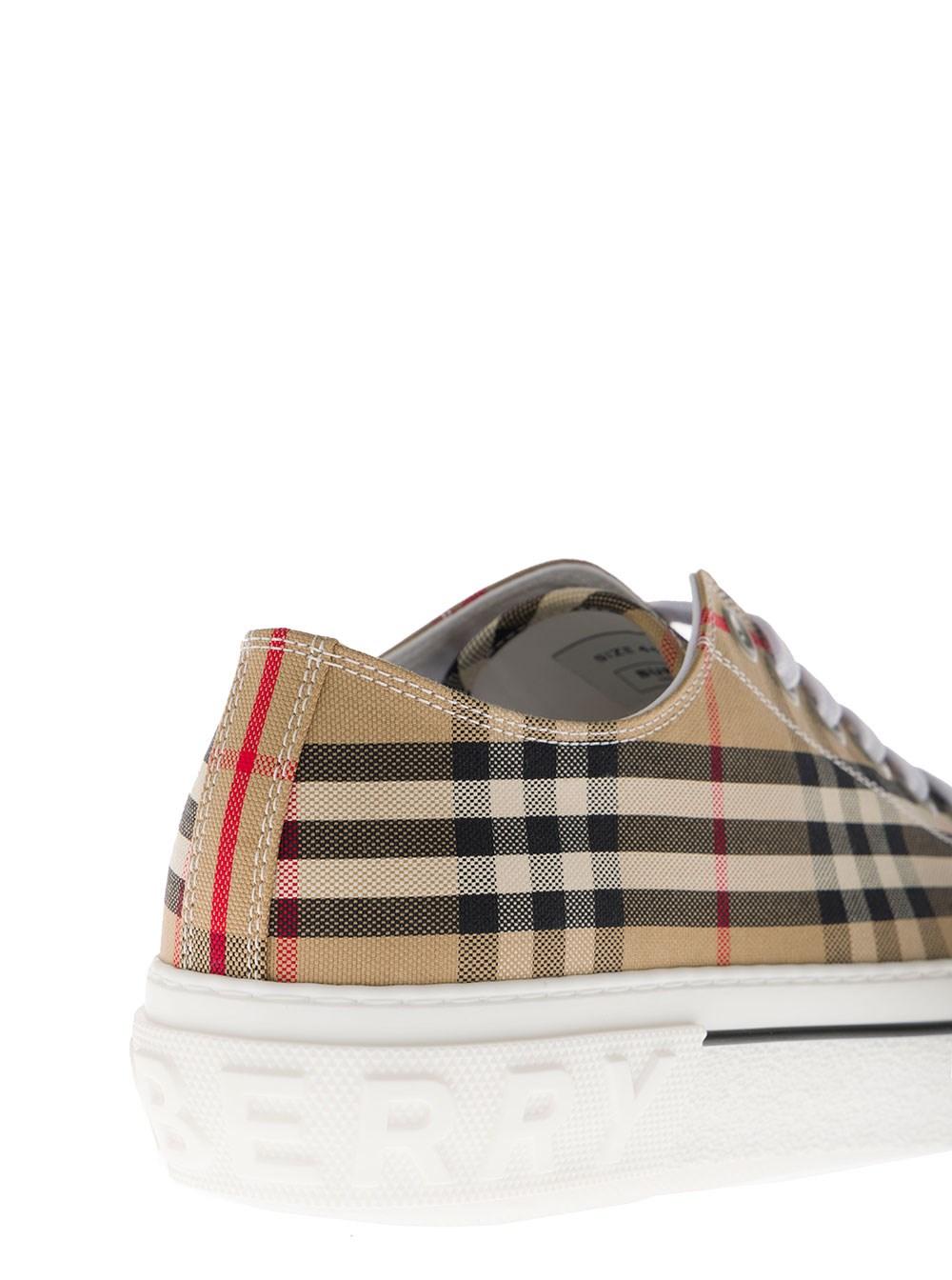 Burberry Buberry Vintage Check Cotton Sneakers in Natural for Men Lyst UK