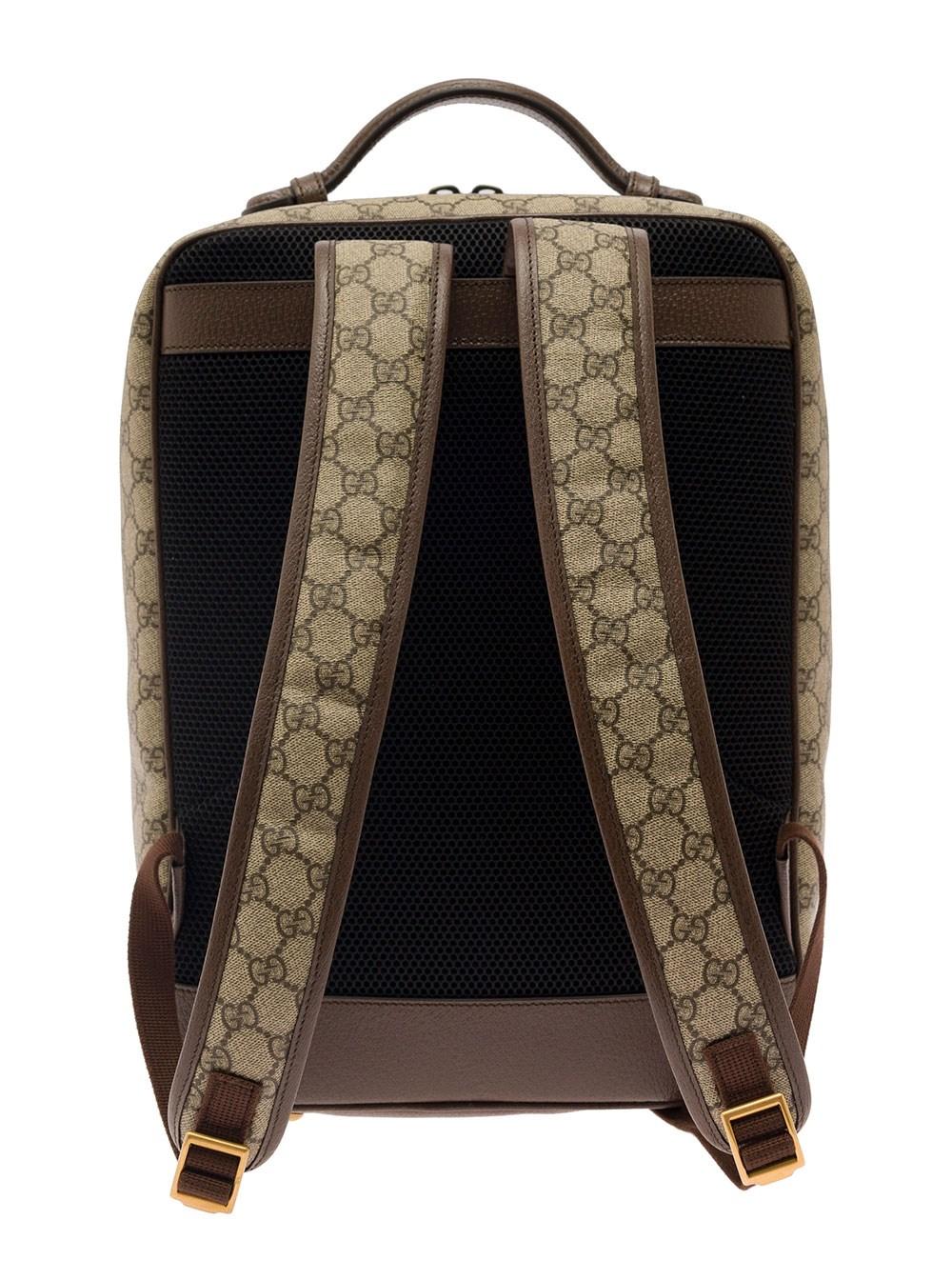 Gucci GG Supreme Canvas Backpack - Brown