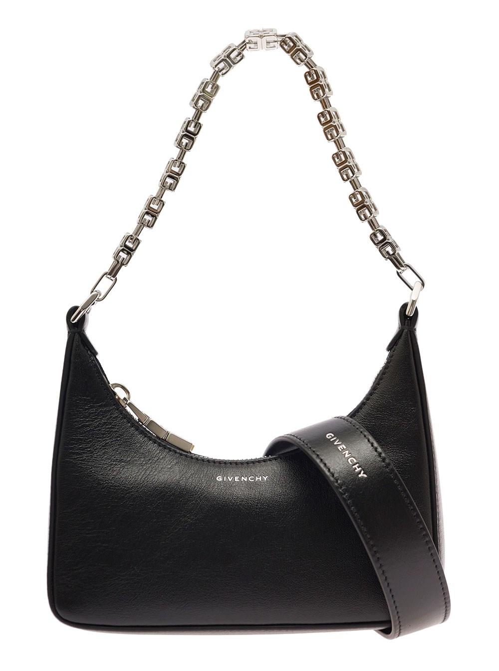 Givenchy 'moon Cutout' Mini Crossbody Bag With G Cube Chain In Leather