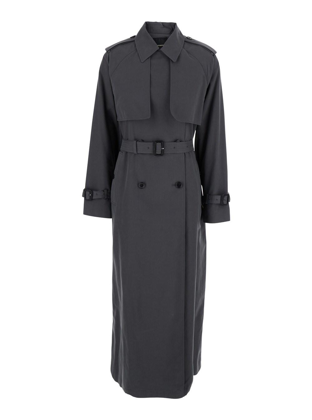 コート PINKO 104931A213Z07 Coats PINKO LONG DOUBLE-BREASTED COAT WITH MATCHING BELT | REVERSIBLE