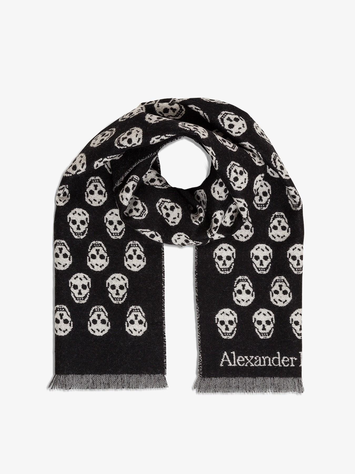 Alexander McQueen Wool Reversible Skull Scarf in Black for Men Lyst