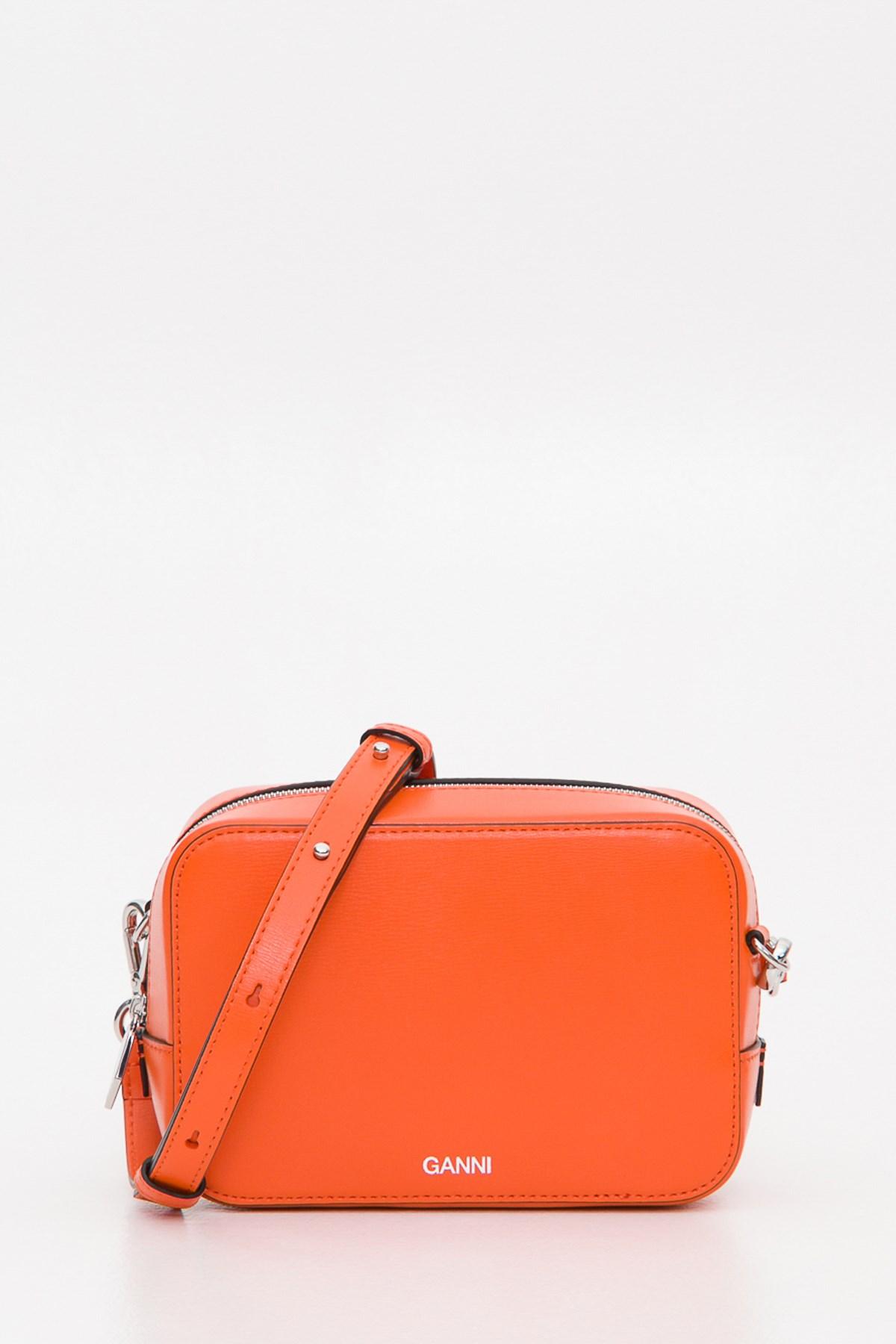 Textured Leather Bag in Orange - Lyst