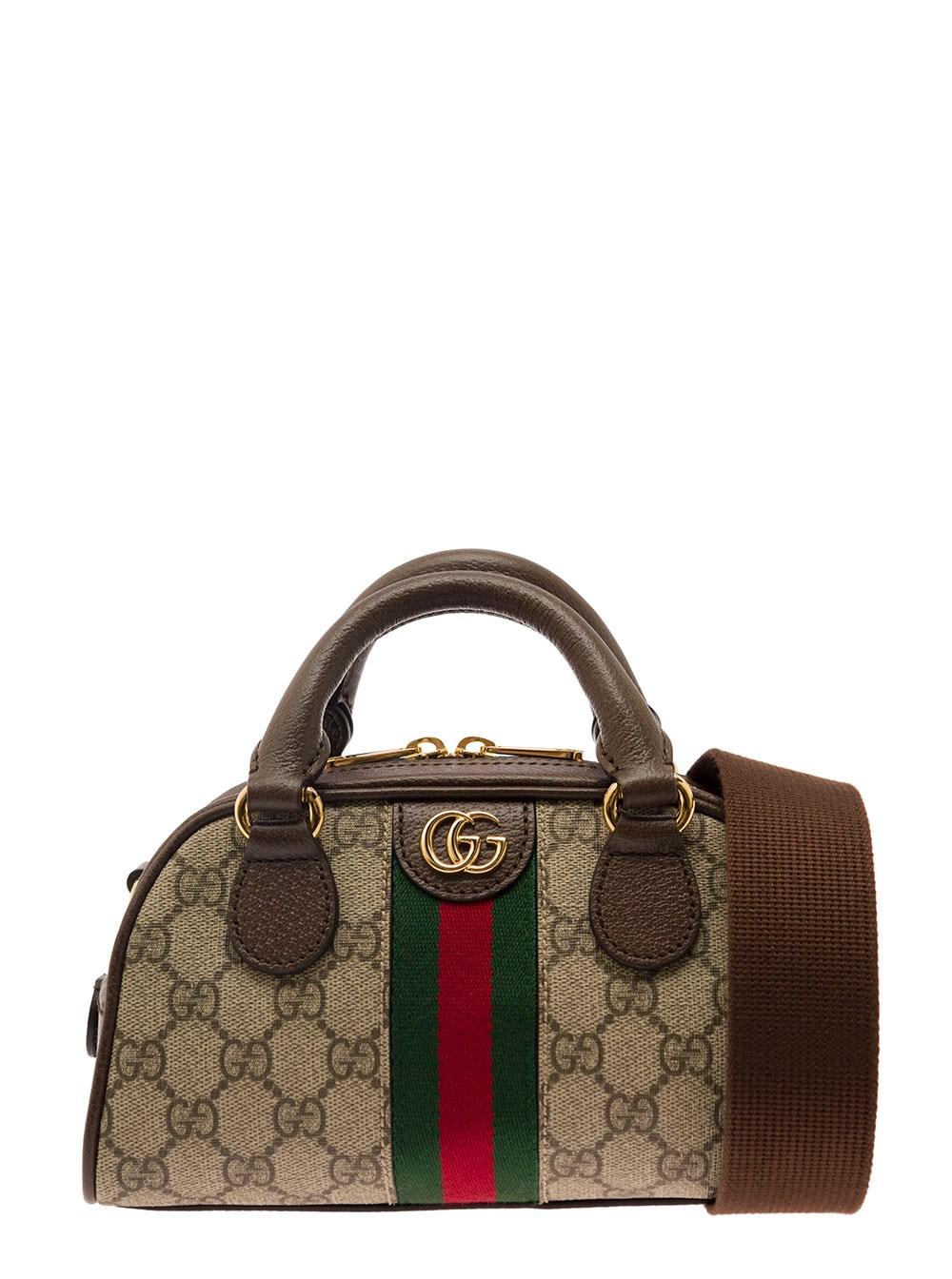 Gucci Ophidia GG Small Handbag Beige/Ebony in GG Supreme Canvas