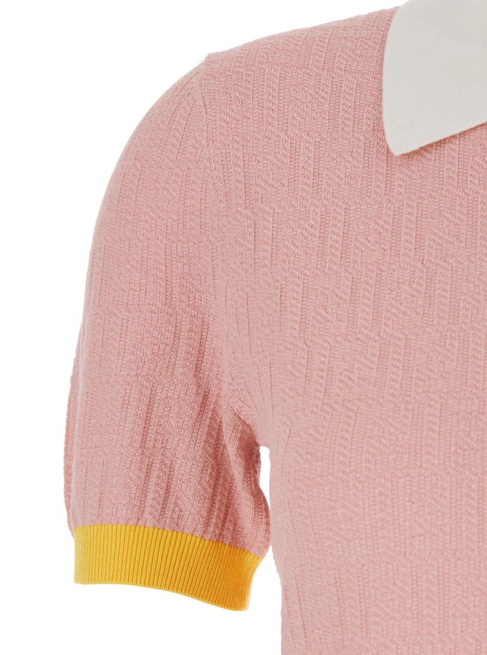 open lace back dress Fendi Kids pink baby girl dress with bow print