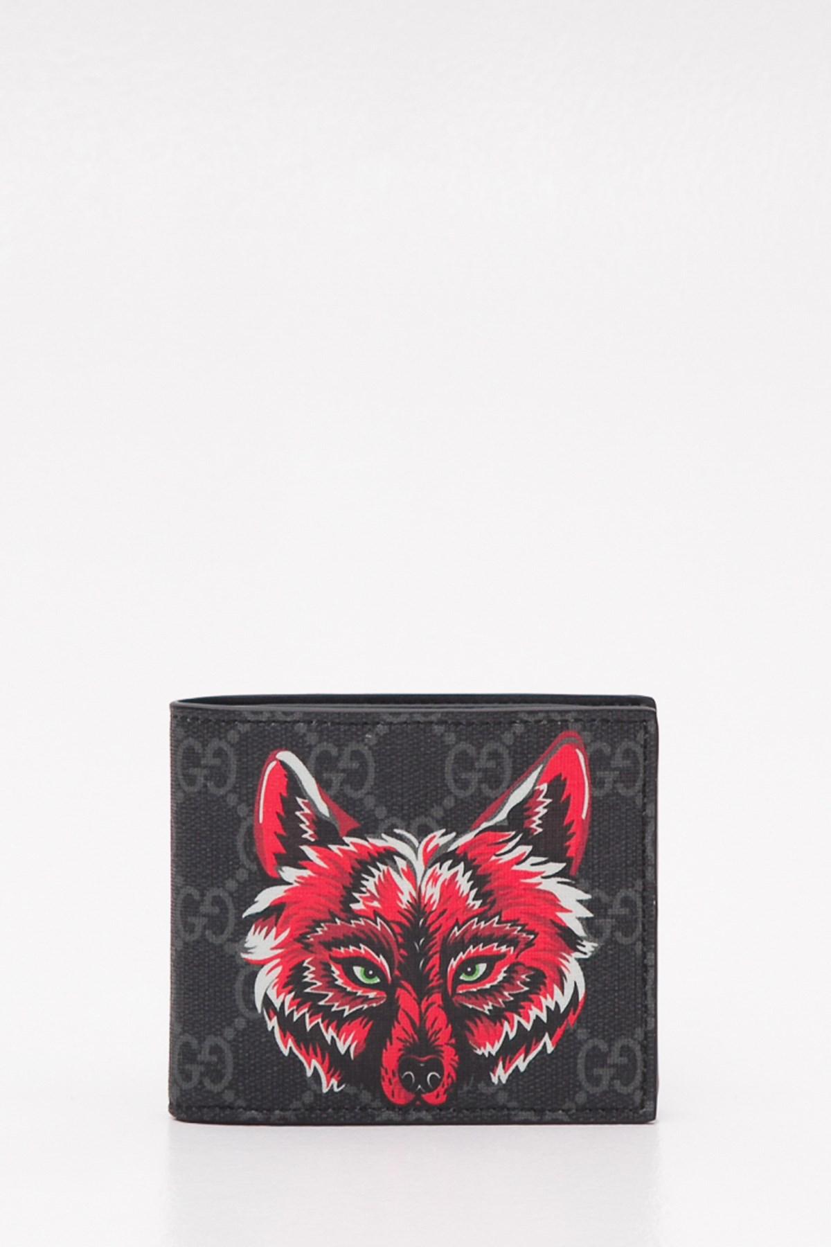 Gucci Canvas Gg Supreme Wallet With Wolf for Men - Lyst