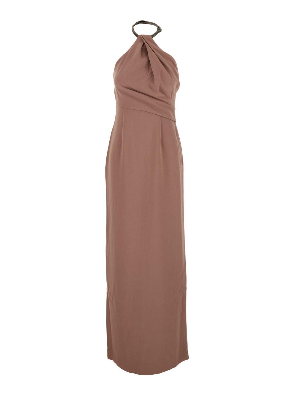 ワンピース SOLACE LONDON Woman Dress Brown OS36035 MOCHA solace-london.jpg