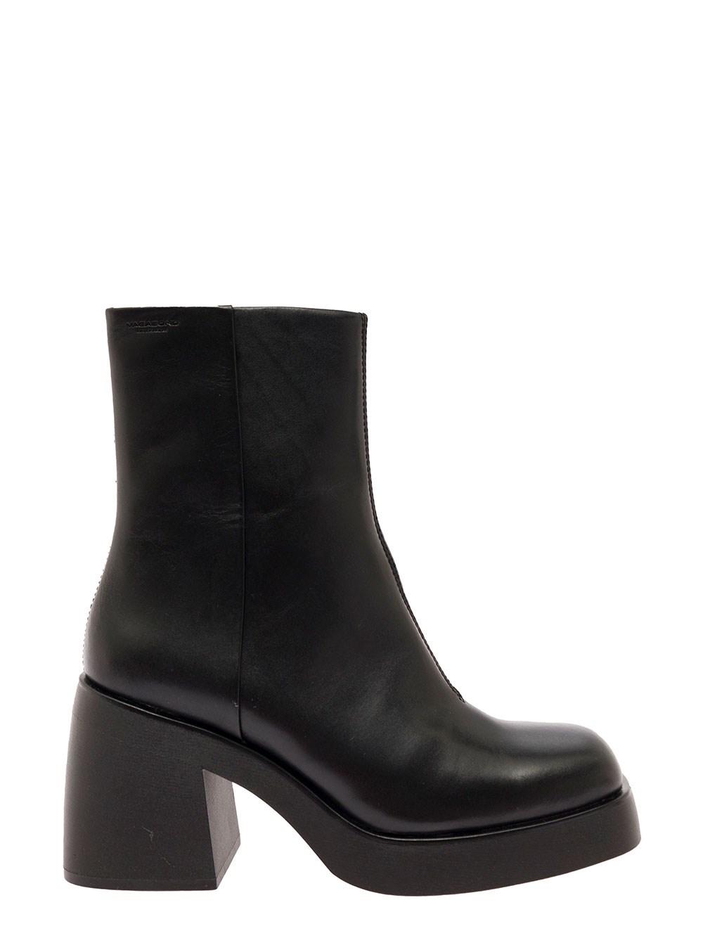 Vagabond Shoemakers 'brooke' Leather Boots Chunky Heel Woman in Black | Lyst