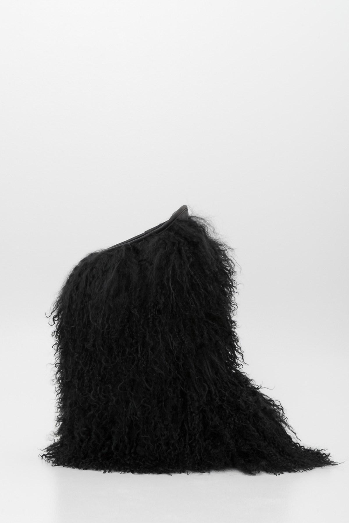 Saint Laurent Rubber Curly Furry Boots in Black - Lyst