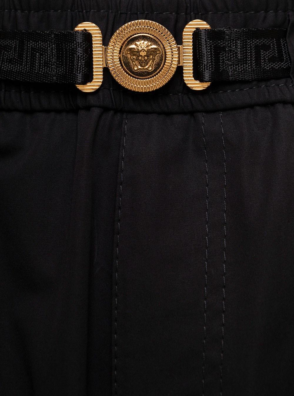 Versace Cargo Trousers With Greca Web Belt With Medusa Buckle Man in Black  for Men | Lyst