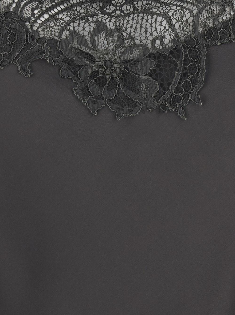 slim fit dress slacks Long Silk Lace Slip Dress Black Black / M