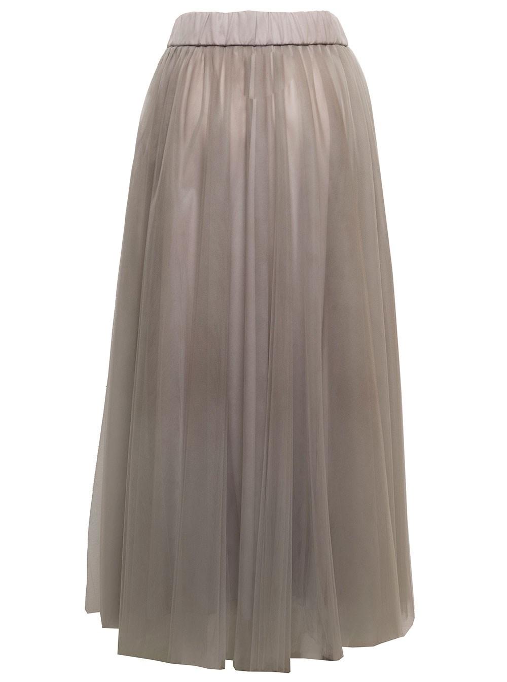 Fabiana Filippi Midi Taupe Colored Tulle Long Skirt Woman in Beige (Gray) -  Save 13% | Lyst