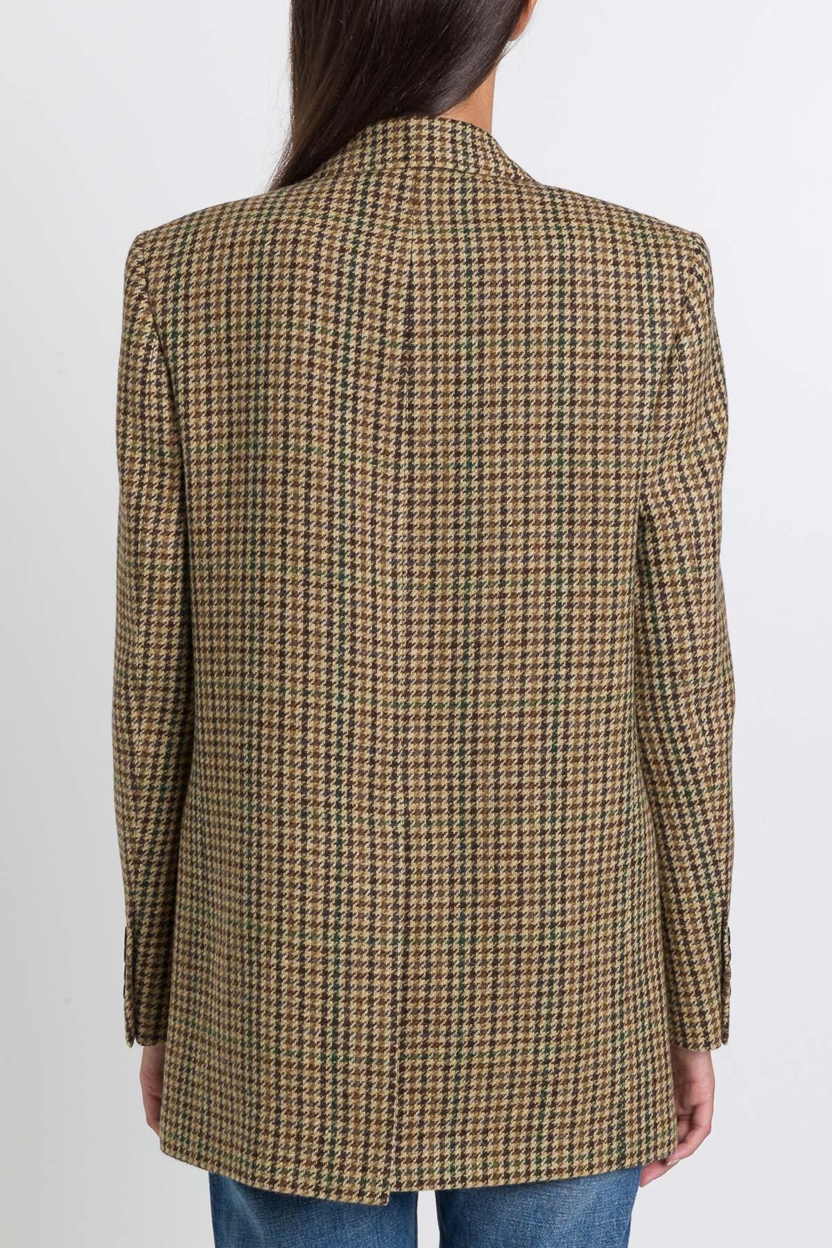Celine Tournon Jacket In Checked Wool in Brown | Lyst
