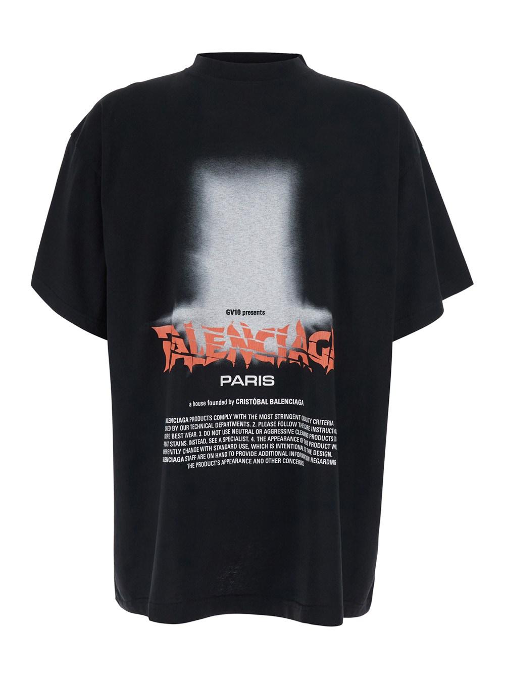 Balenciaga Crew Neck T-Shirt With Maxi Logo Print On The Front I