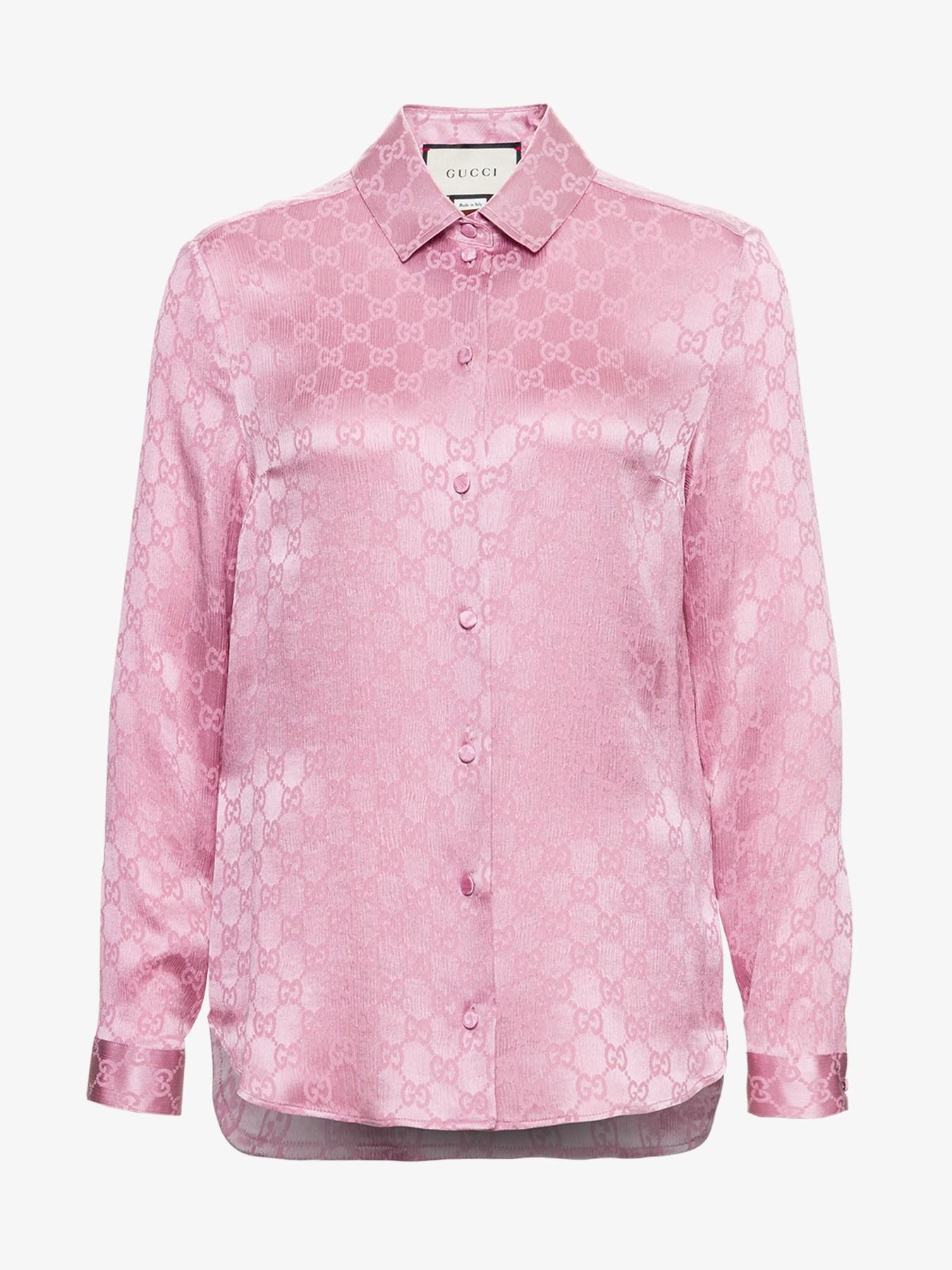 Gucci Crêpe De Chine Silk Shirt in Pink - Lyst