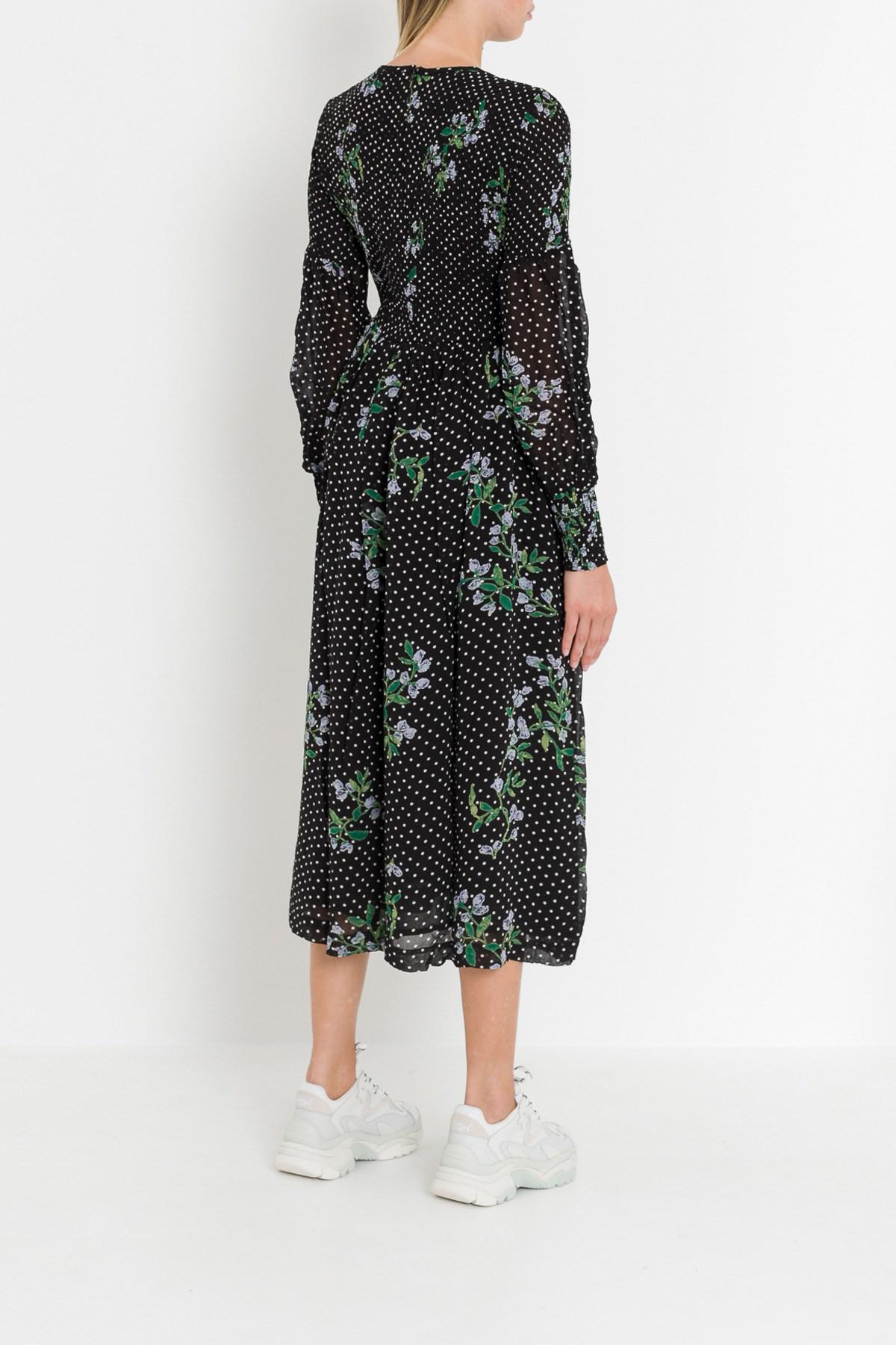 ganni rometty georgette smock dress