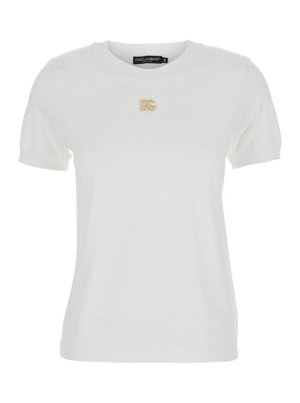 Tシャツ・カットソー Dolce & Gabbana Rhinestone logo T-shirt Dolce & Gabbana Men's Milano Logo Embroidered T-shirt Black