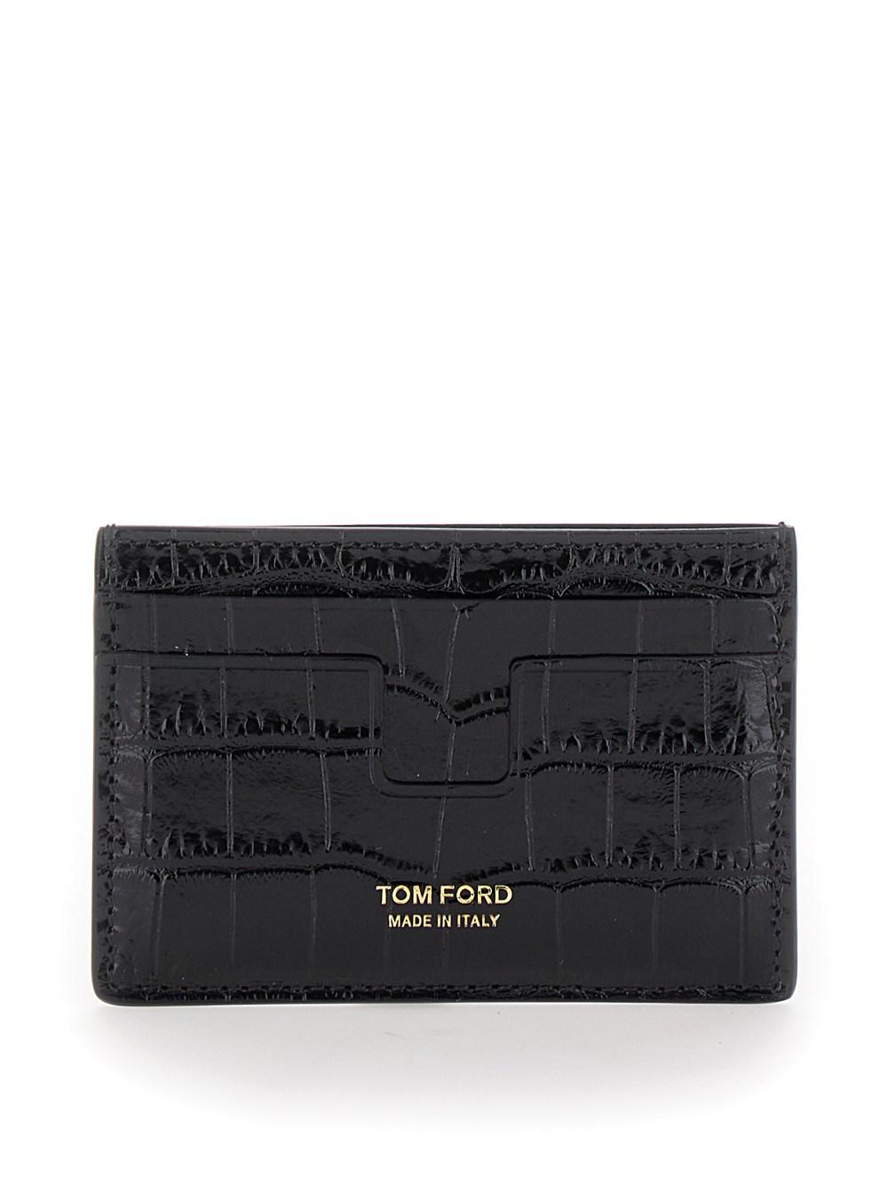 TOM FORD正規品/関税送料込み TF ロゴ Zipper Card Wallet SHINY