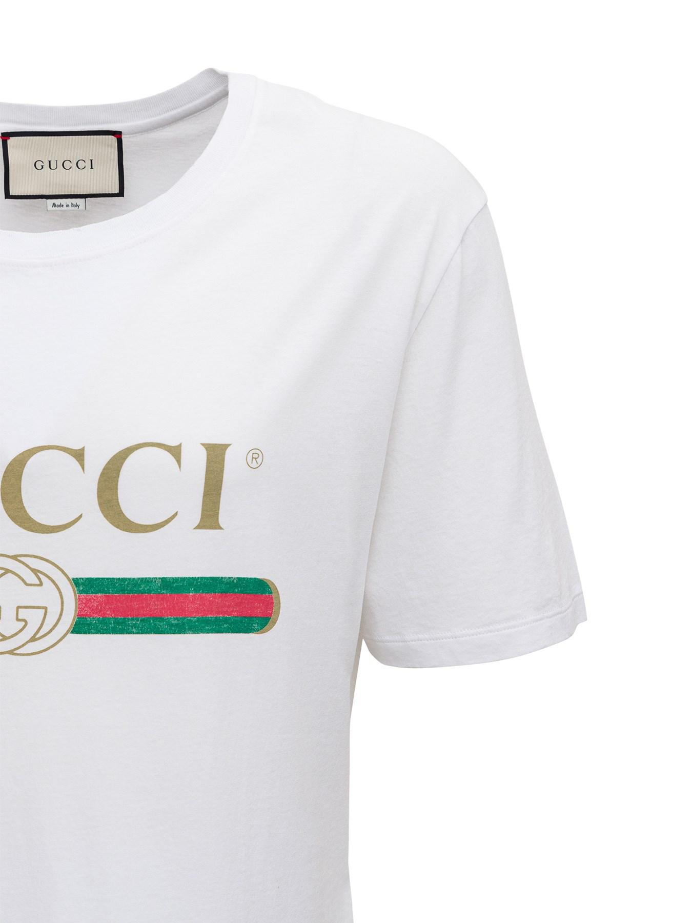 Gucci Cotton White Classic Logo T-shirt 