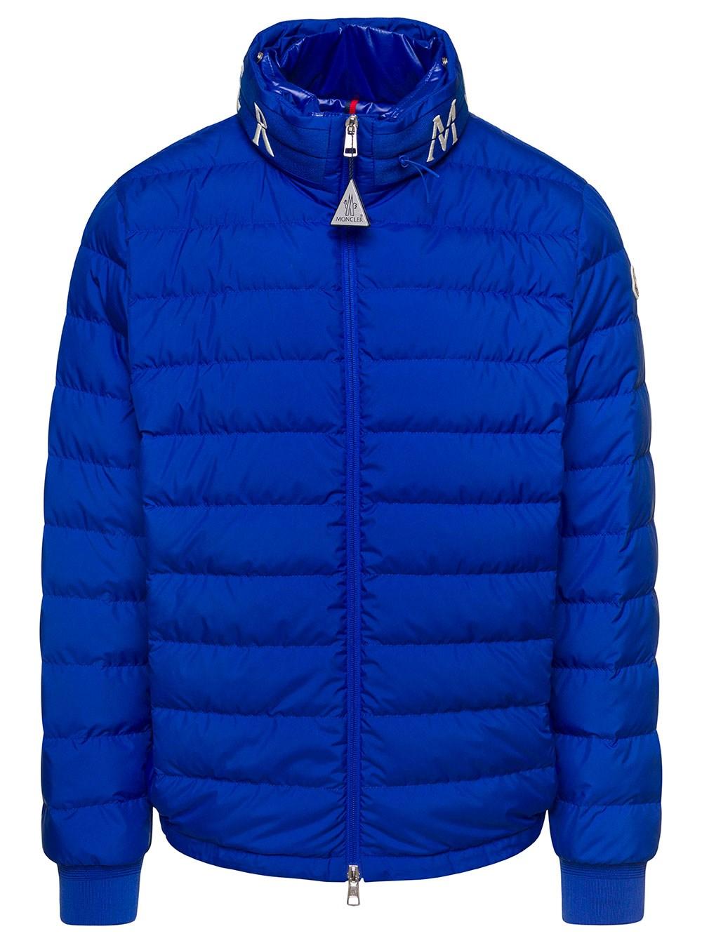 Moncler 'akio' Neon E Down Jacket With Logo Lettering Along The Neck In ...