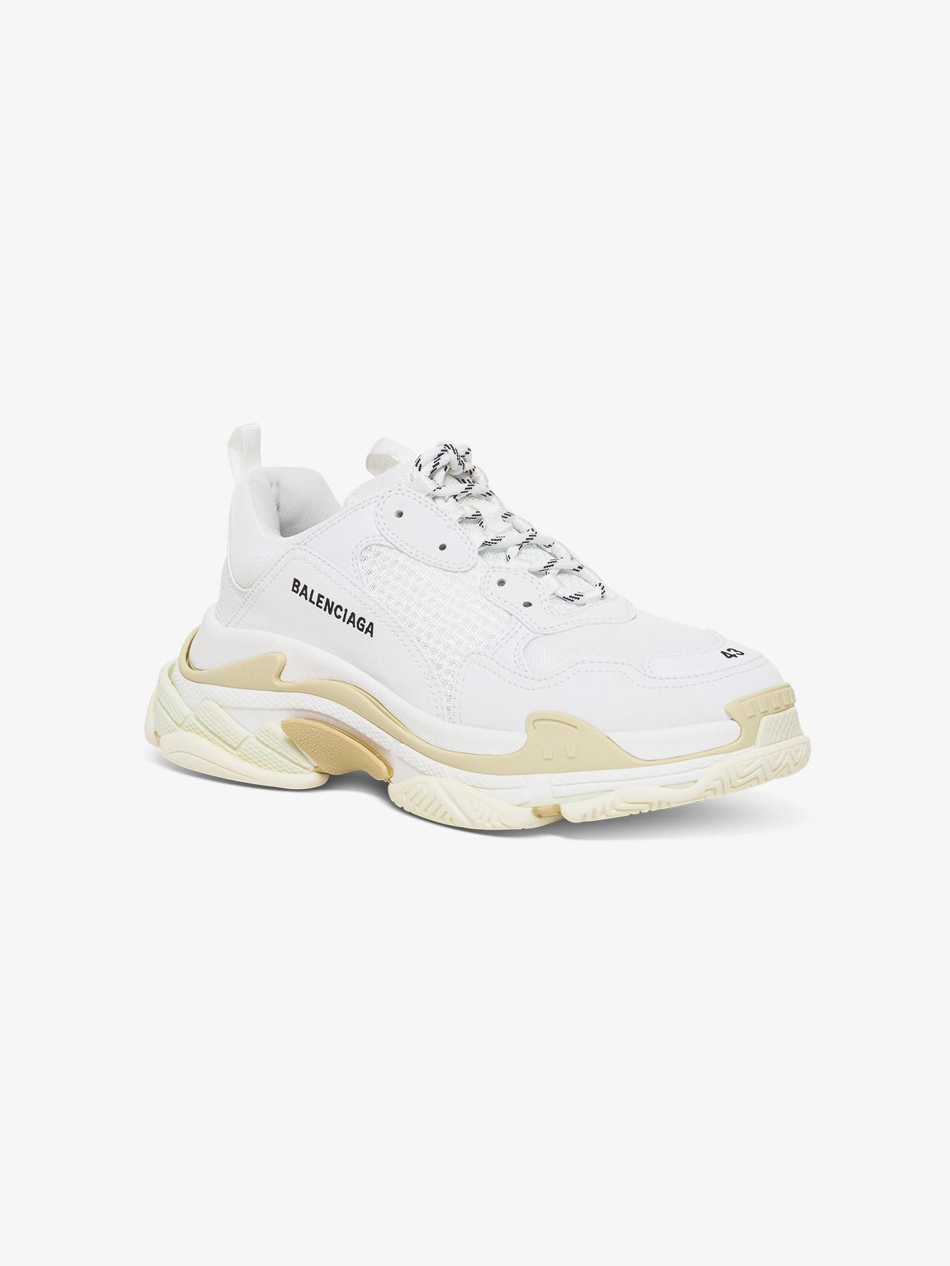 Balenciaga Triple S Sneakers In Mesh And Leather in White - Save 70% - Lyst
