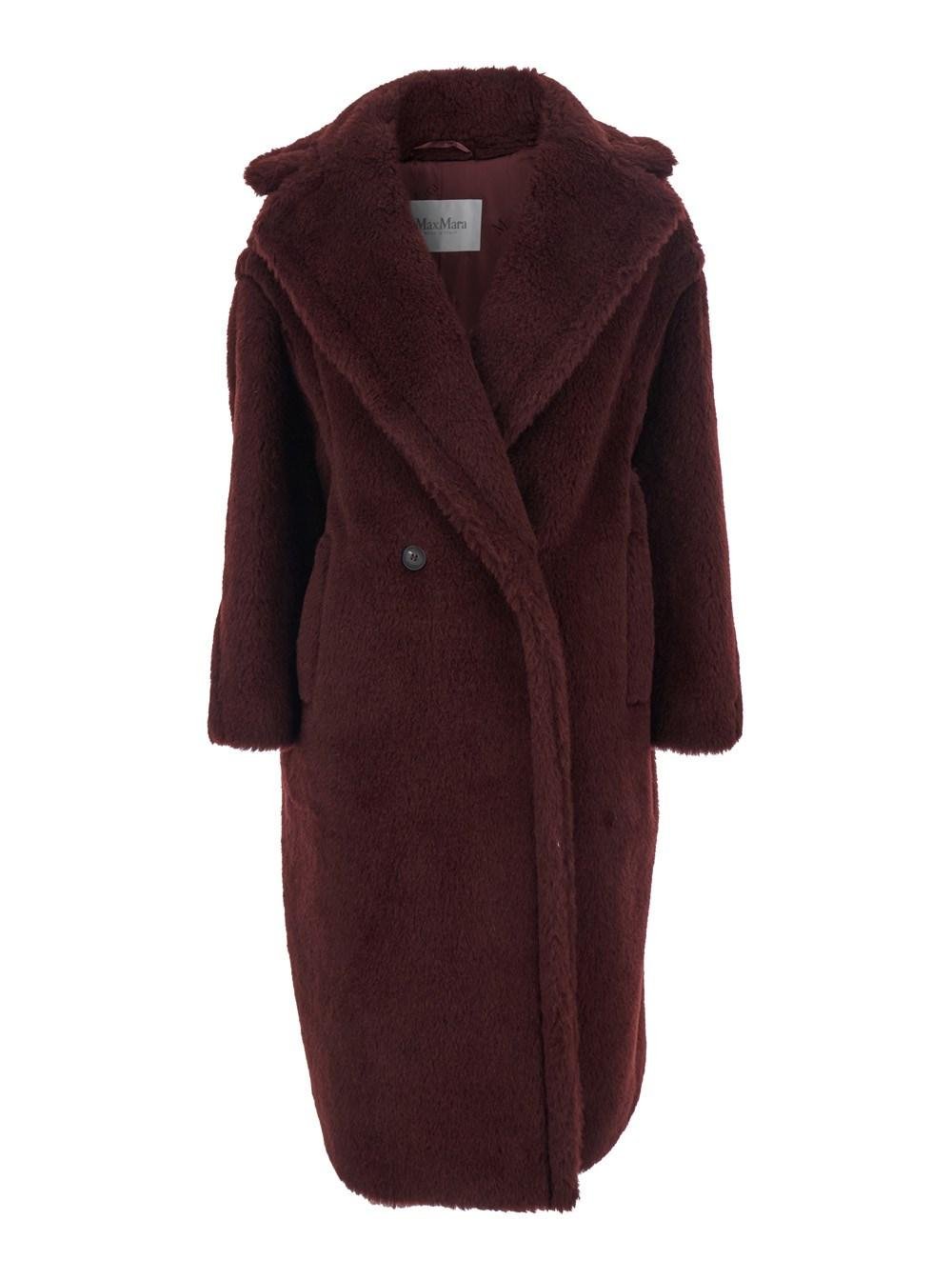 Max Mara 'Ted Girl' Bordeaux Double-Breasted Coat With Wide