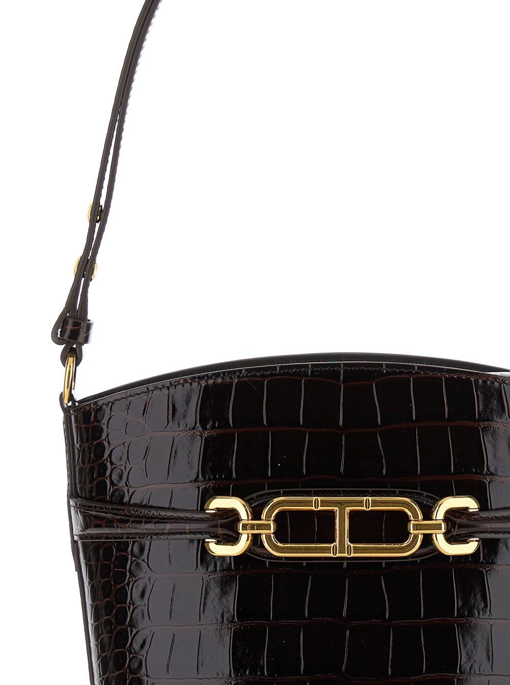 【送料&関税込】Tom Ford Day Bags Bucket TOM FORD Pink Disco small leather-trimmed satin bucket bag