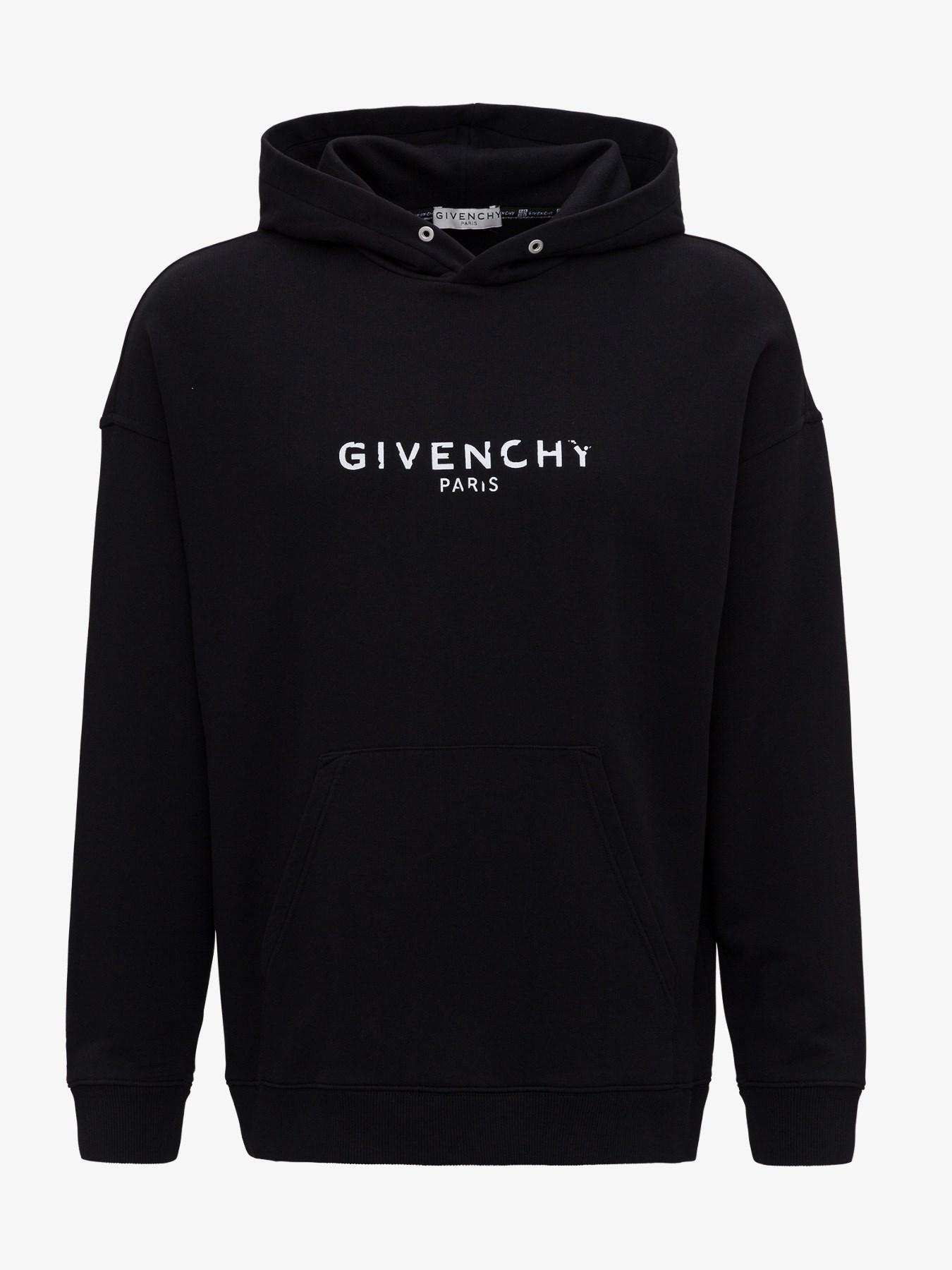 Givenchy Cotton Hoodie Sweater With Logo in Black for Men - Lyst