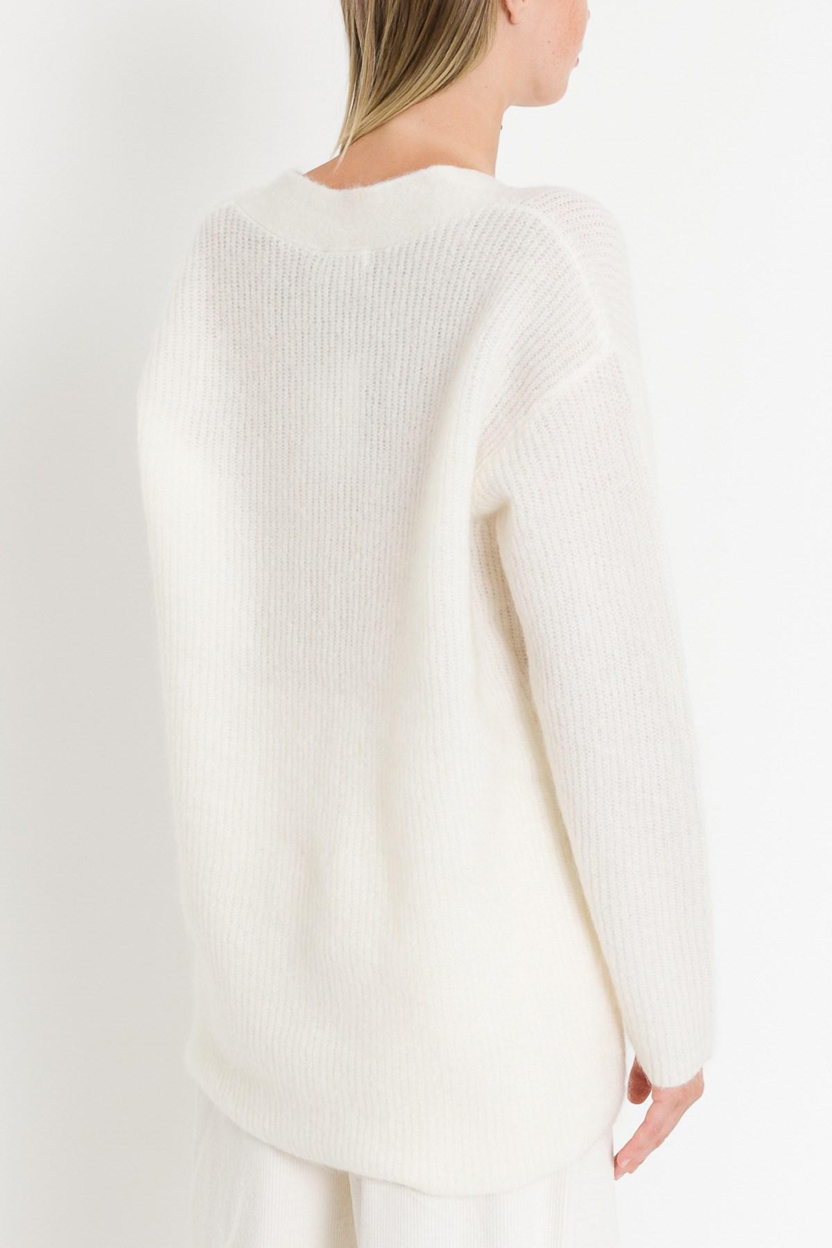 Ganni Wool Evangelista Pullover in White - Lyst