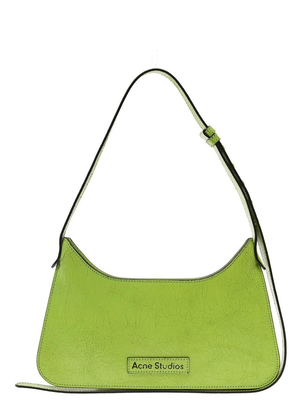 Acne Studios 'platt' Shoulder Bag With 'you Are Beautiful' Detail In  Leather in Green | Lyst