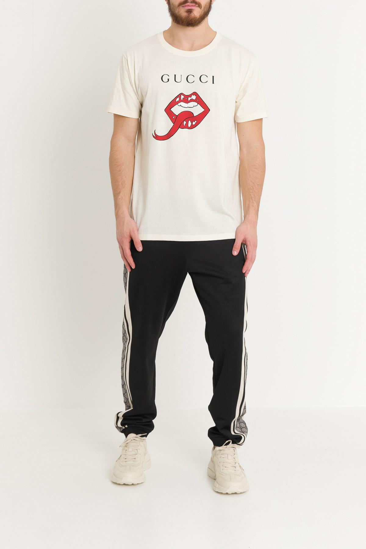 T-Shirt Oversize Con BoccaGucci in Cotone da Uomo | Lyst