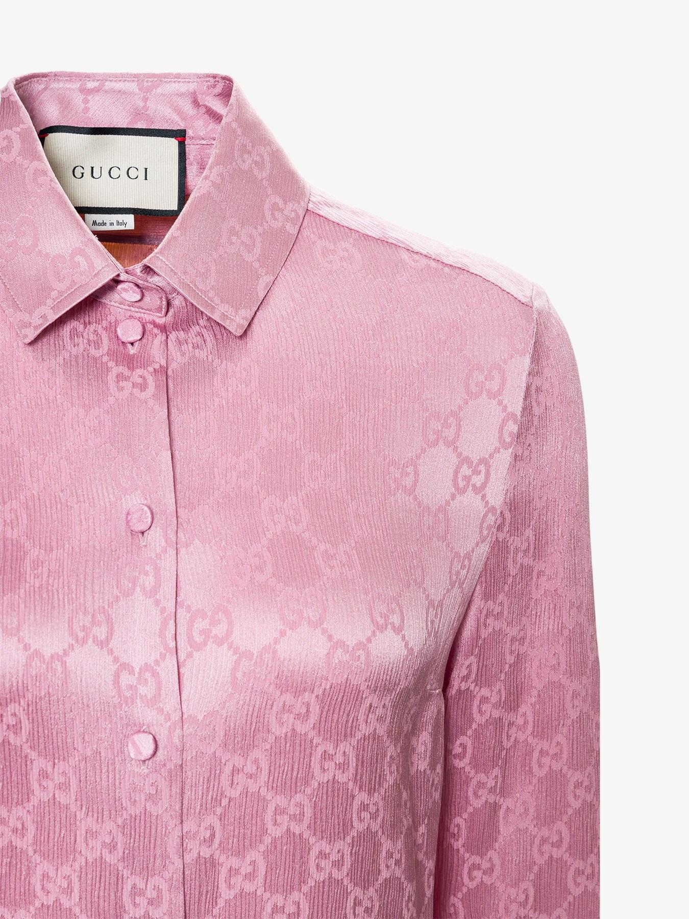 Gucci Crêpe De Chine Silk Shirt in Pink | Lyst