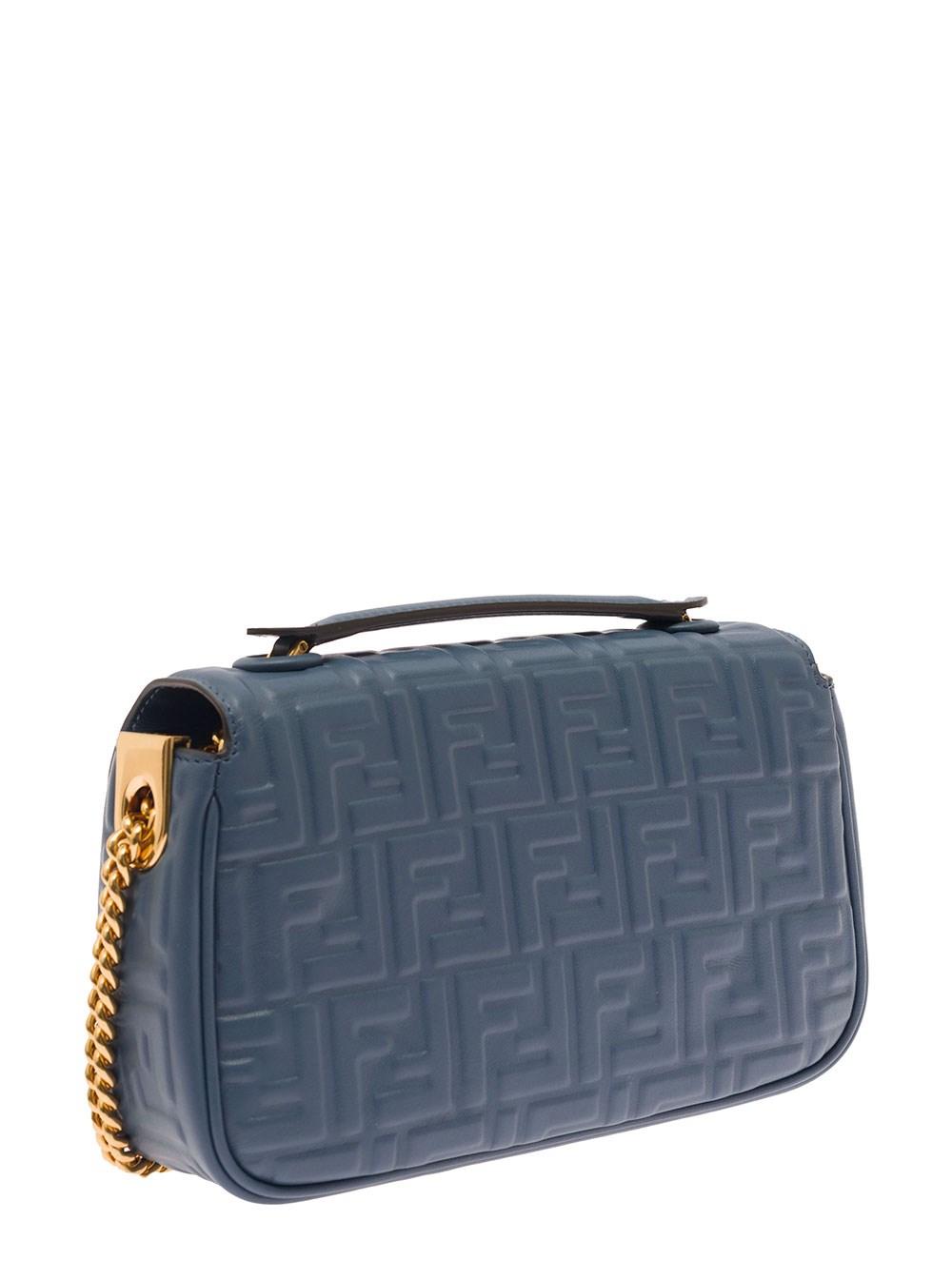 Fendi 'baguette Chain' E Shoulder Bag In Quilted Leather Woman in Blue |  Lyst
