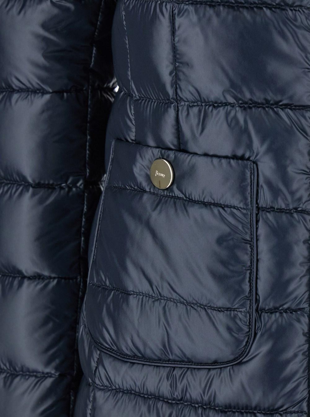 【関税&送料込み】Herno 'Maria' Blue Down Jacket With Fron Herno 'Maria' Down Jacket With Front Zip Closure And Two