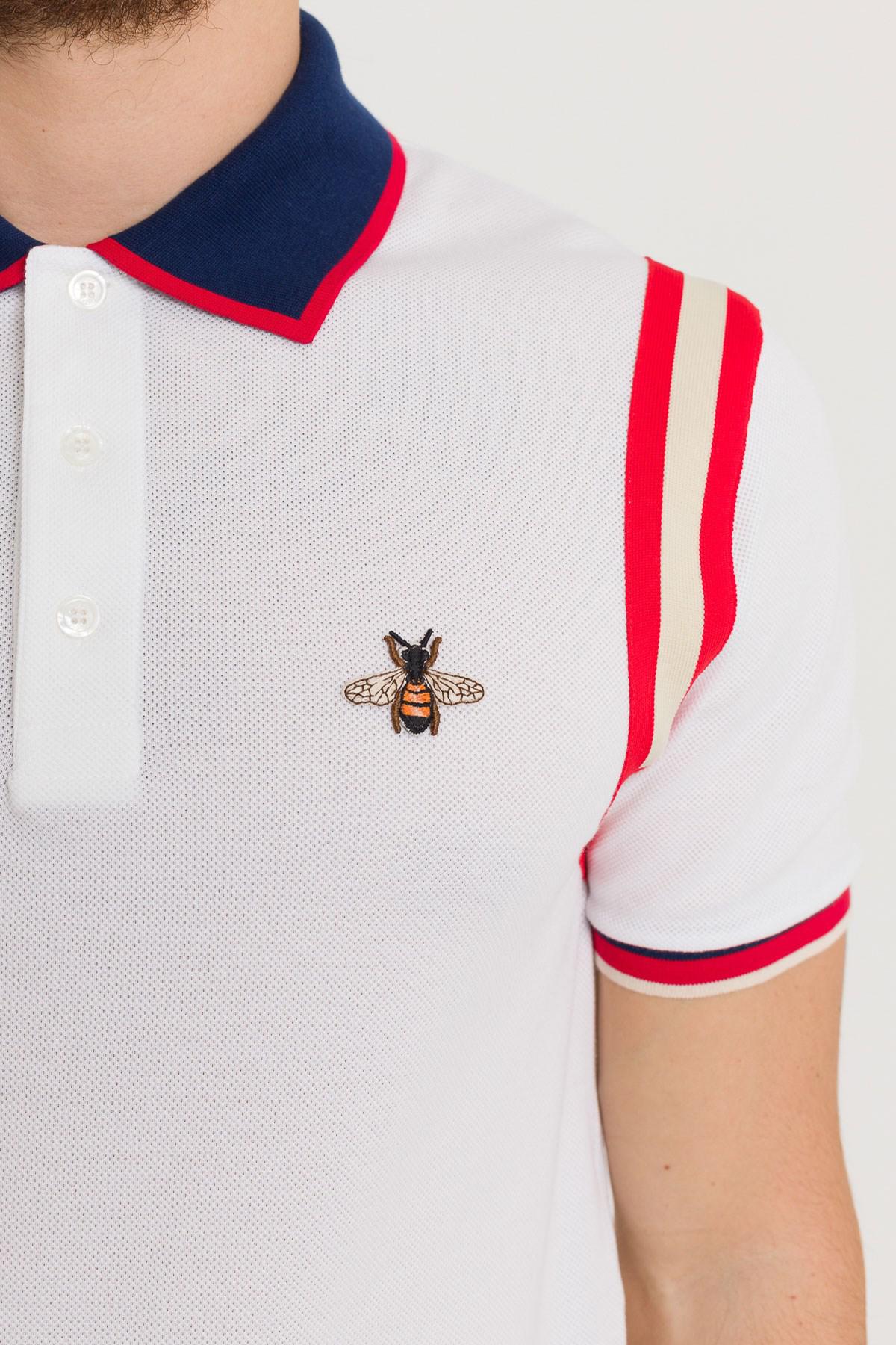 Gucci Cotton Polo With Bee in White for Men | Lyst