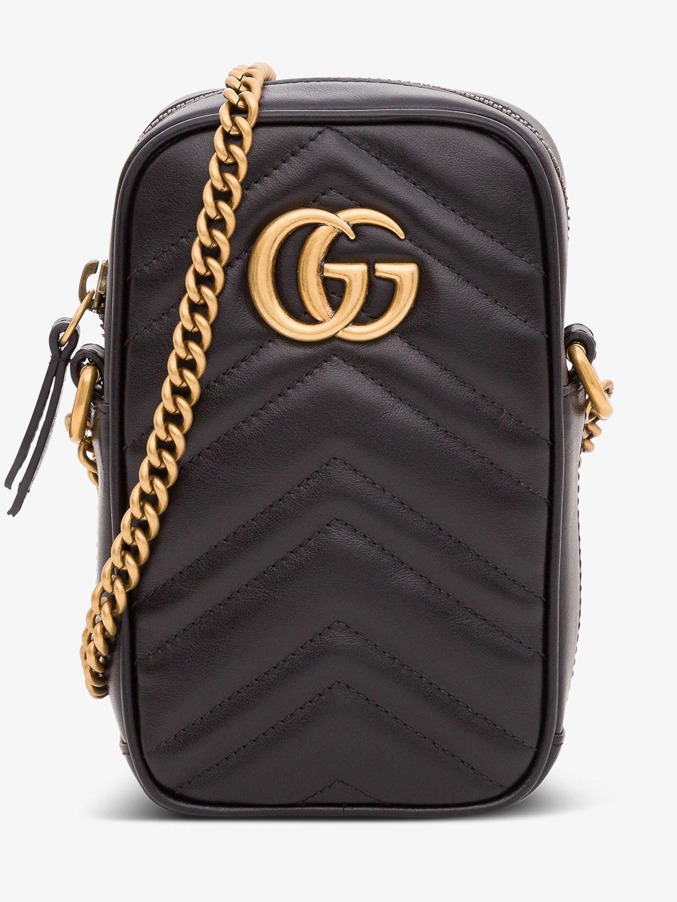 gucci marmont mini leather shoulder bolsa