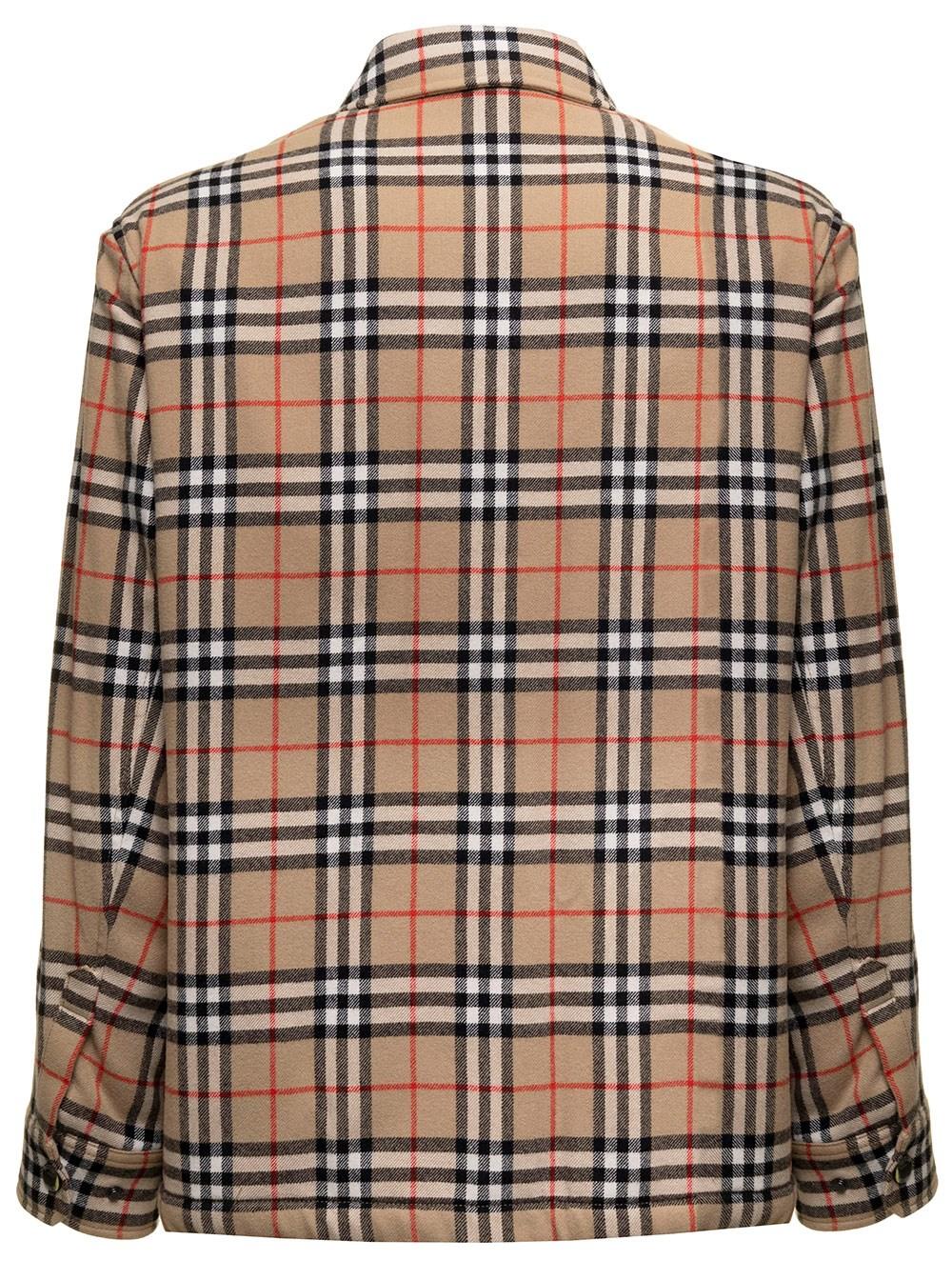 Burberry Calmore Vintage Check Wool And Cotton Shirt Man in Natural for Men  | Lyst