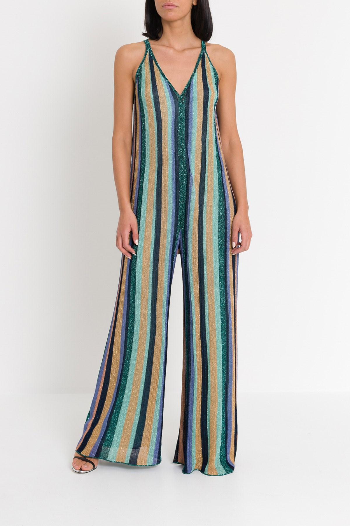 M Missoni Lurex Knit Jumpsuit in Blue Lyst