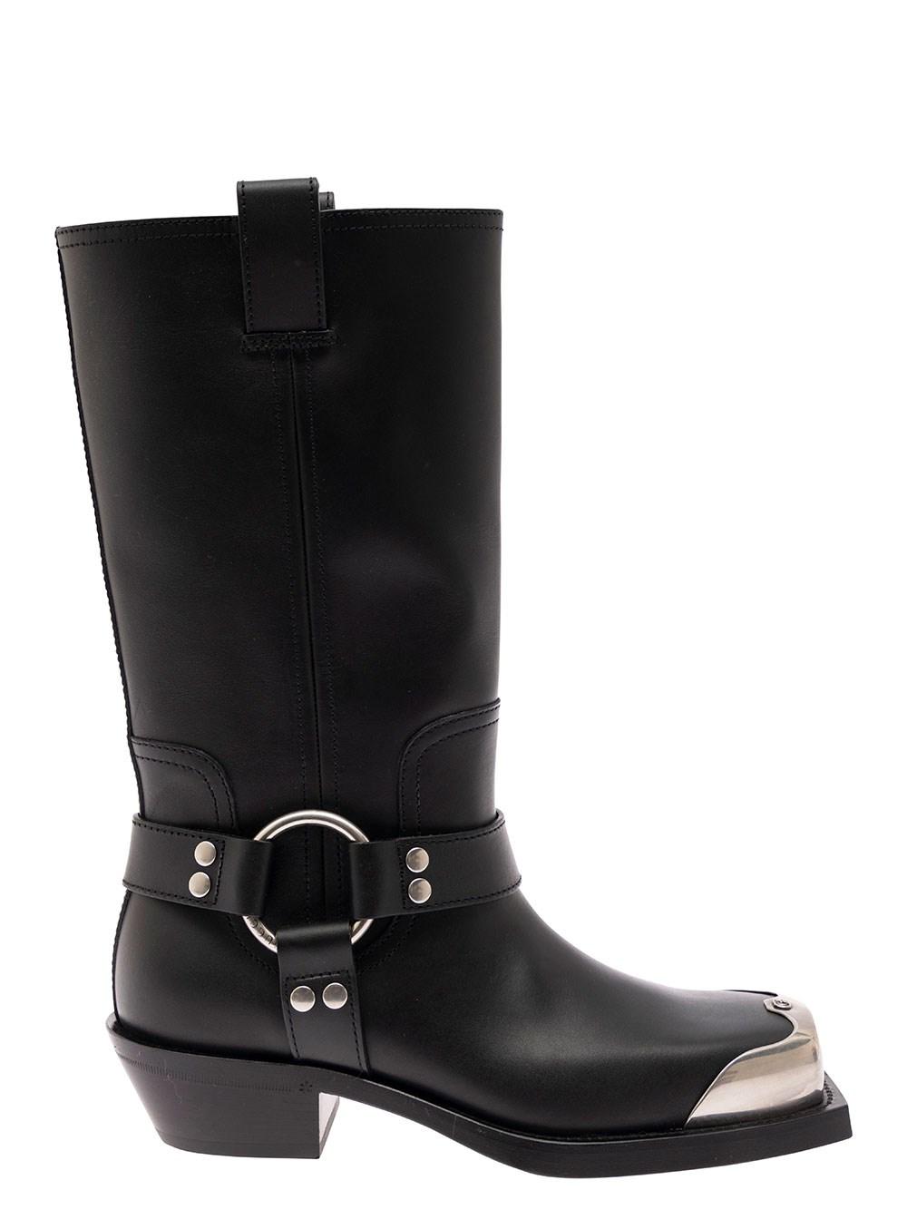 Gucci Boots With Metal Square Toe And Harness Detail In Smooth Leather in  Black for Men | Lyst