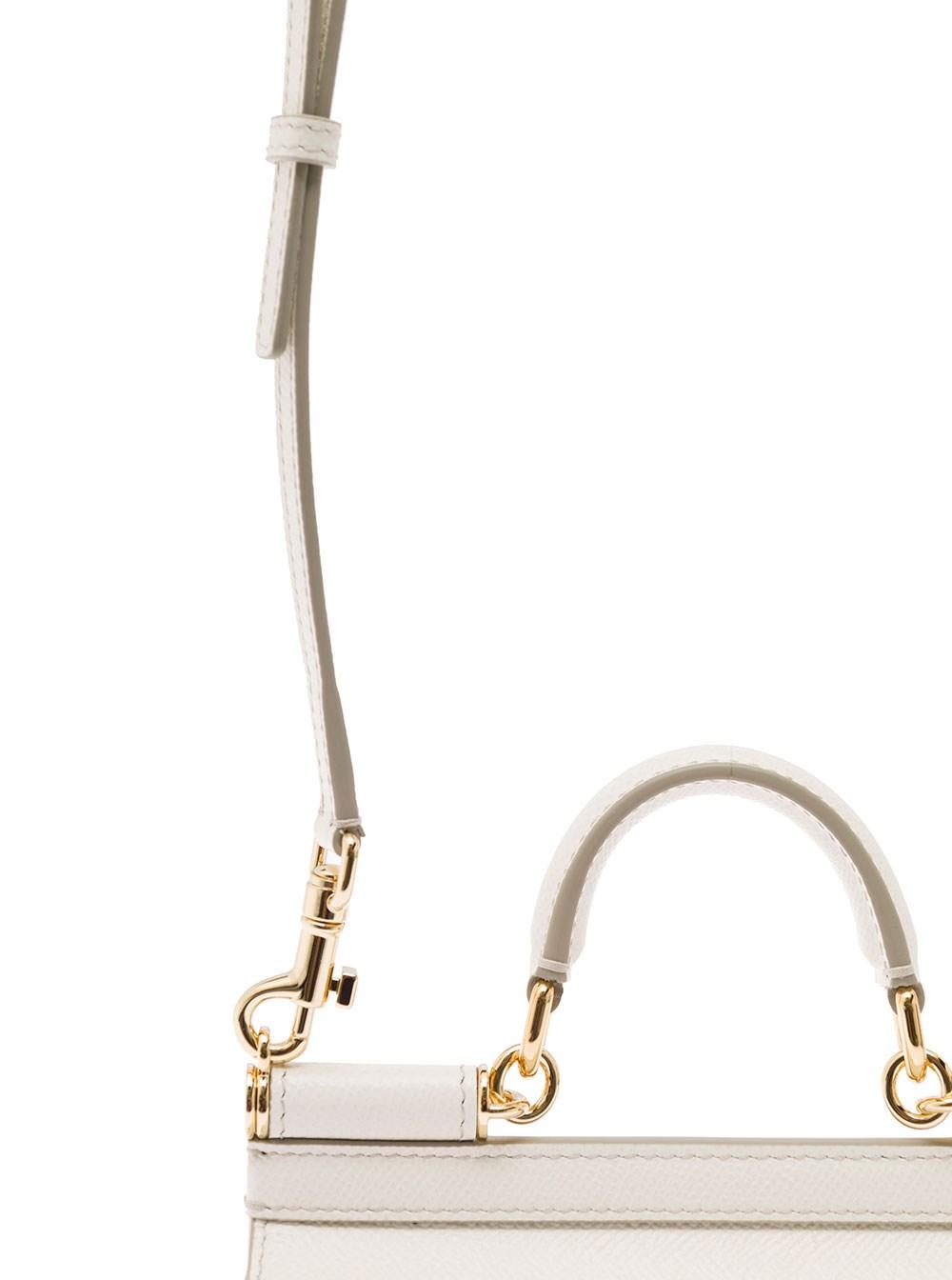 Dolce & Gabbana 'sicily Small' Leather Handbag With Logo Plate