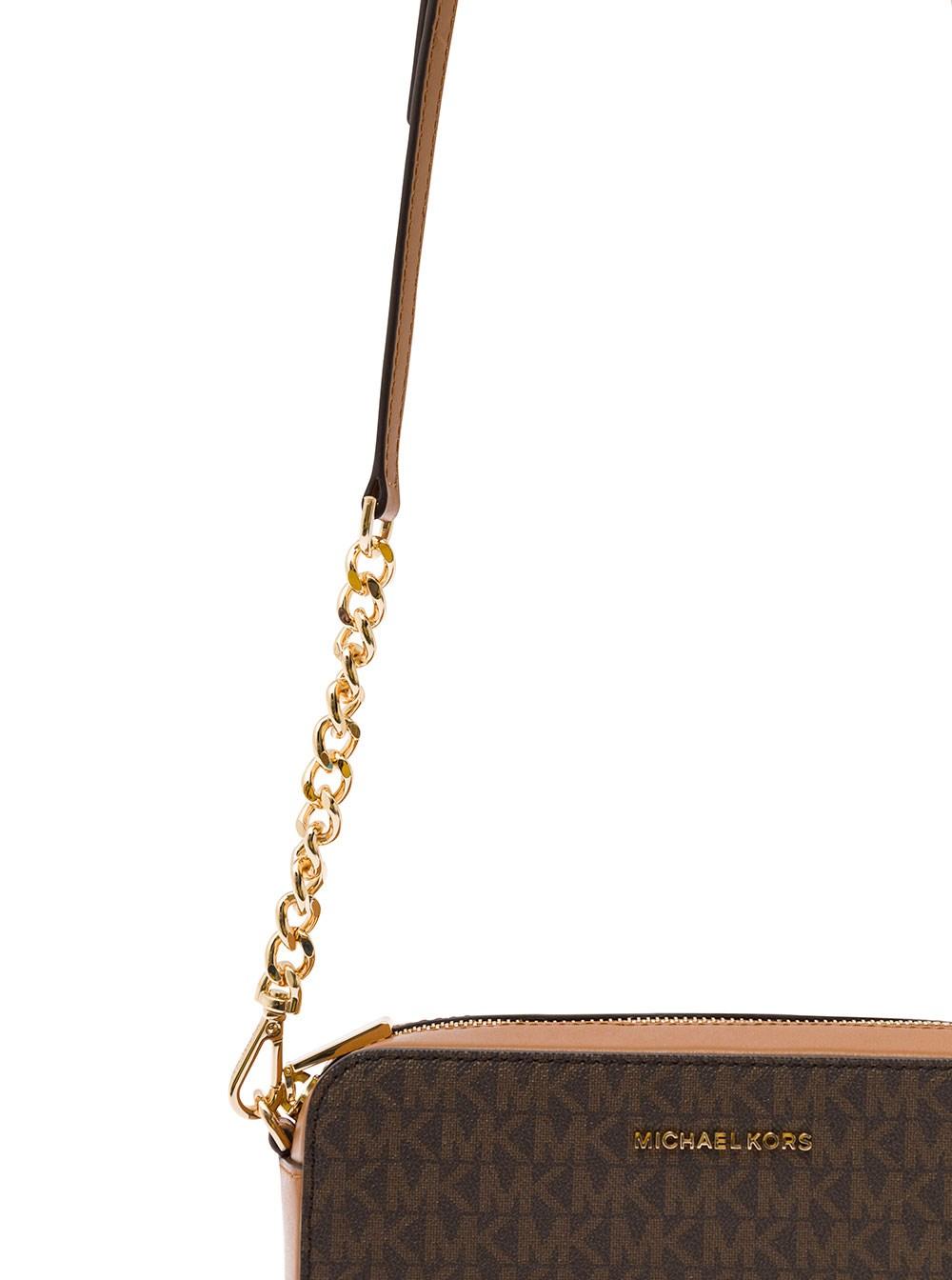 MICHAEL Michael Kors 'jet Set Medium' Shoulder Bag With All-over Logo And  Tassel In Canvas in Brown | Lyst