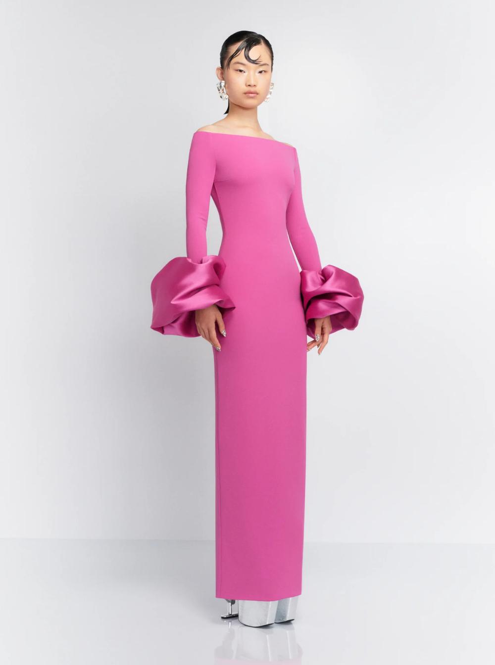 ワンピース SOLACE LONDON Women Mid Skirts OS33015COCOA PINK Severny pleated layered midi dress in pink - Solace London
