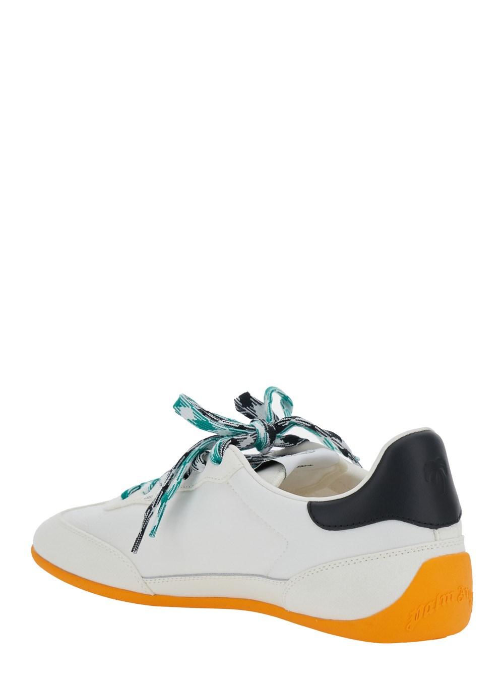 【関税＆送料込み】Palm Angels P4 Fluo Leather Sneakers PA 4 LEATHER SNEAKERS in BLACK - WHITE for Men | Palm Angels®