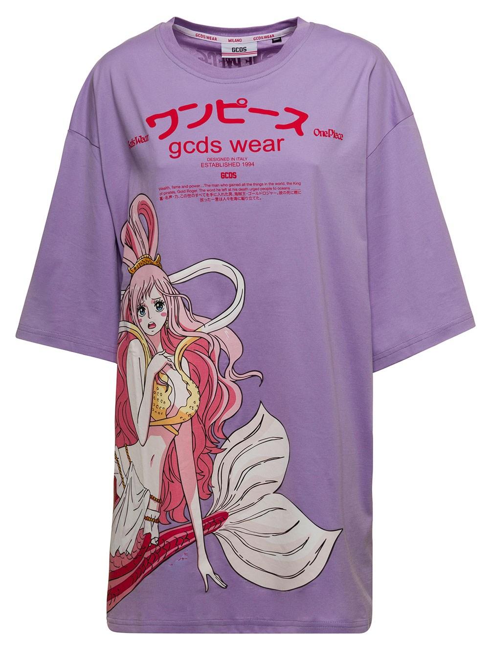 Gcds Printed Woman Lilac Shirahoshi Cotton Dress In Violet Purple Lyst Uk