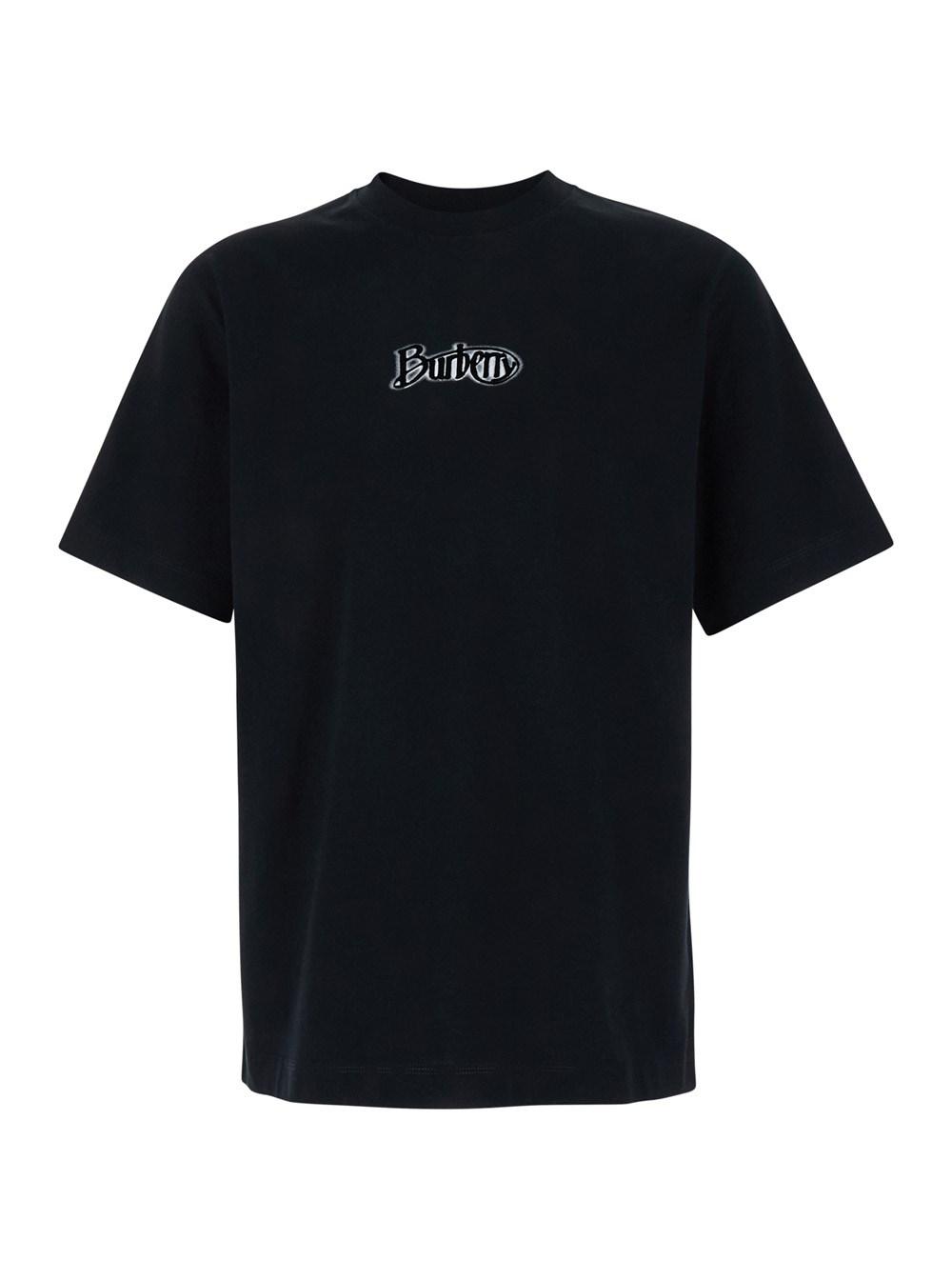 Burberry Crewneck T Shirt With Logo Lettering On The Front in Black for Men Lyst UK