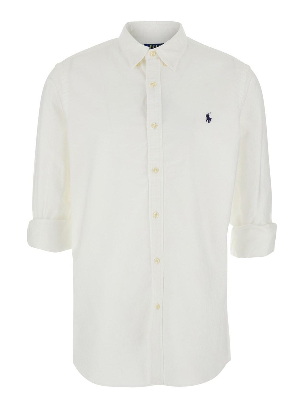 slim fit dress slacks Slim Fit Striped Oxford Shirt in White | Polo Ralph Lauren main image 1