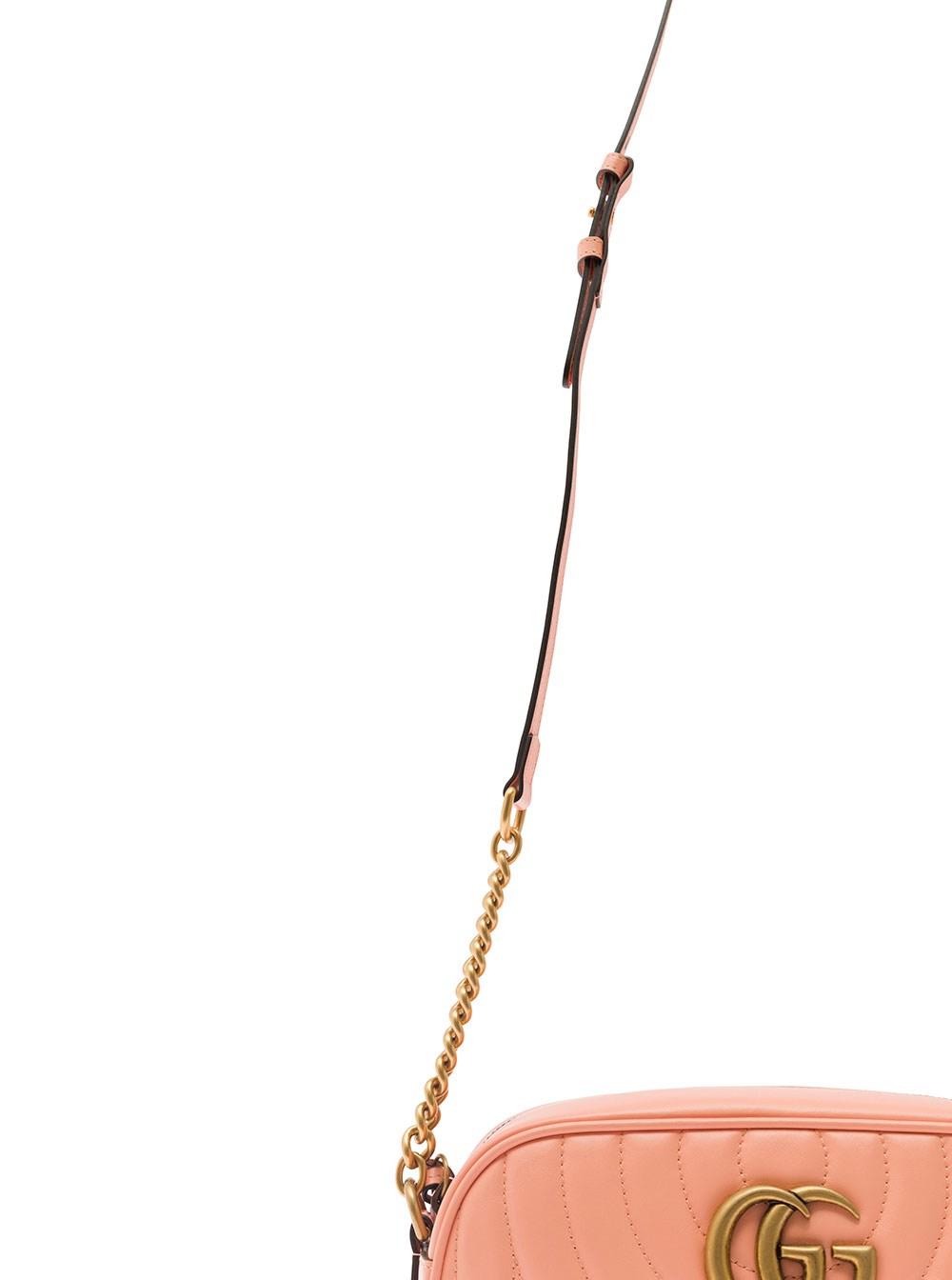 Gucci 'gg Marmont' Peach Shoulder Bag In Round And Vertical Matelassé  Leather Woman in Pink | Lyst