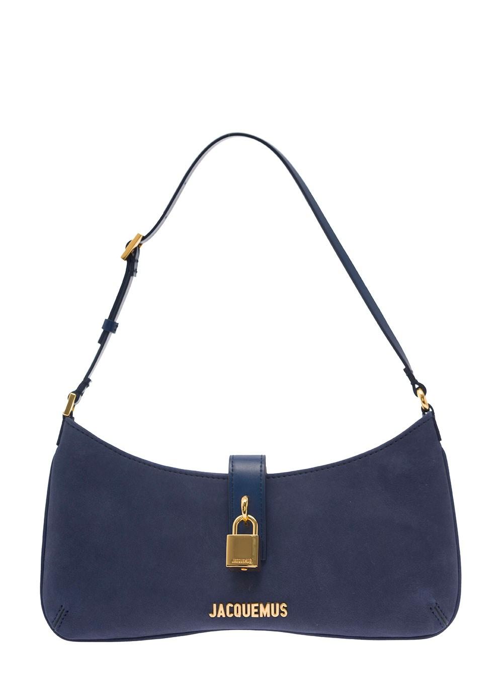 Jacquemus 'le Bisou Cadenas' E Shoulder Bag With Lock And Logo Detail In  Suede Woman in Blue | Lyst