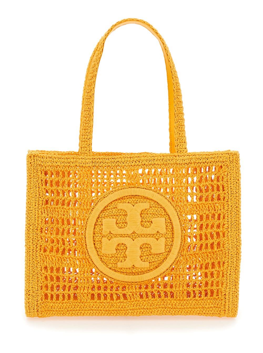 トリーバーチ クラッチバッグ TORYBURCH 籐 かご オレンジ 金ロゴ tory-burch-Arancio-Shopper-