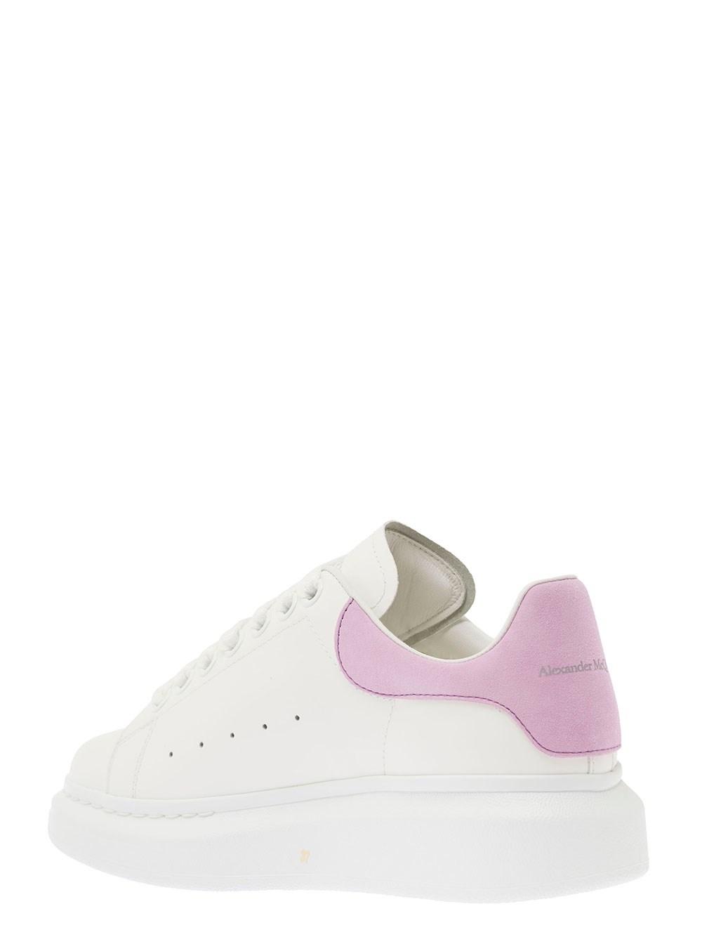 pocket rear obvious Alexander McQueen Oversize White And Pink Leather Sneakers Woman | Lyst