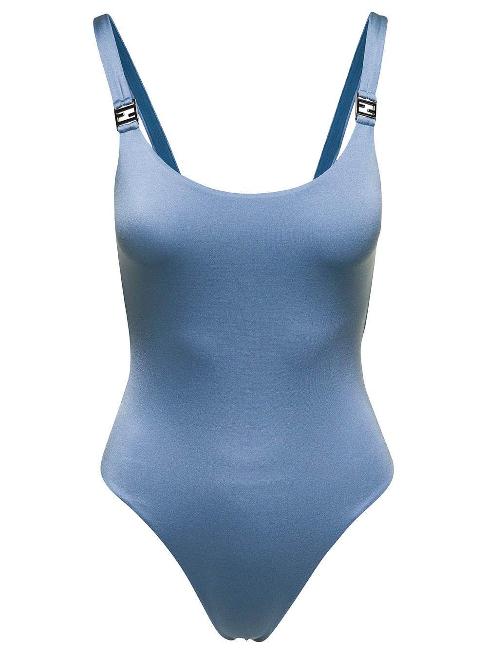 Fendi Light-e One-piece Swimsuit With Metal Ff Detail In Polyamide ...